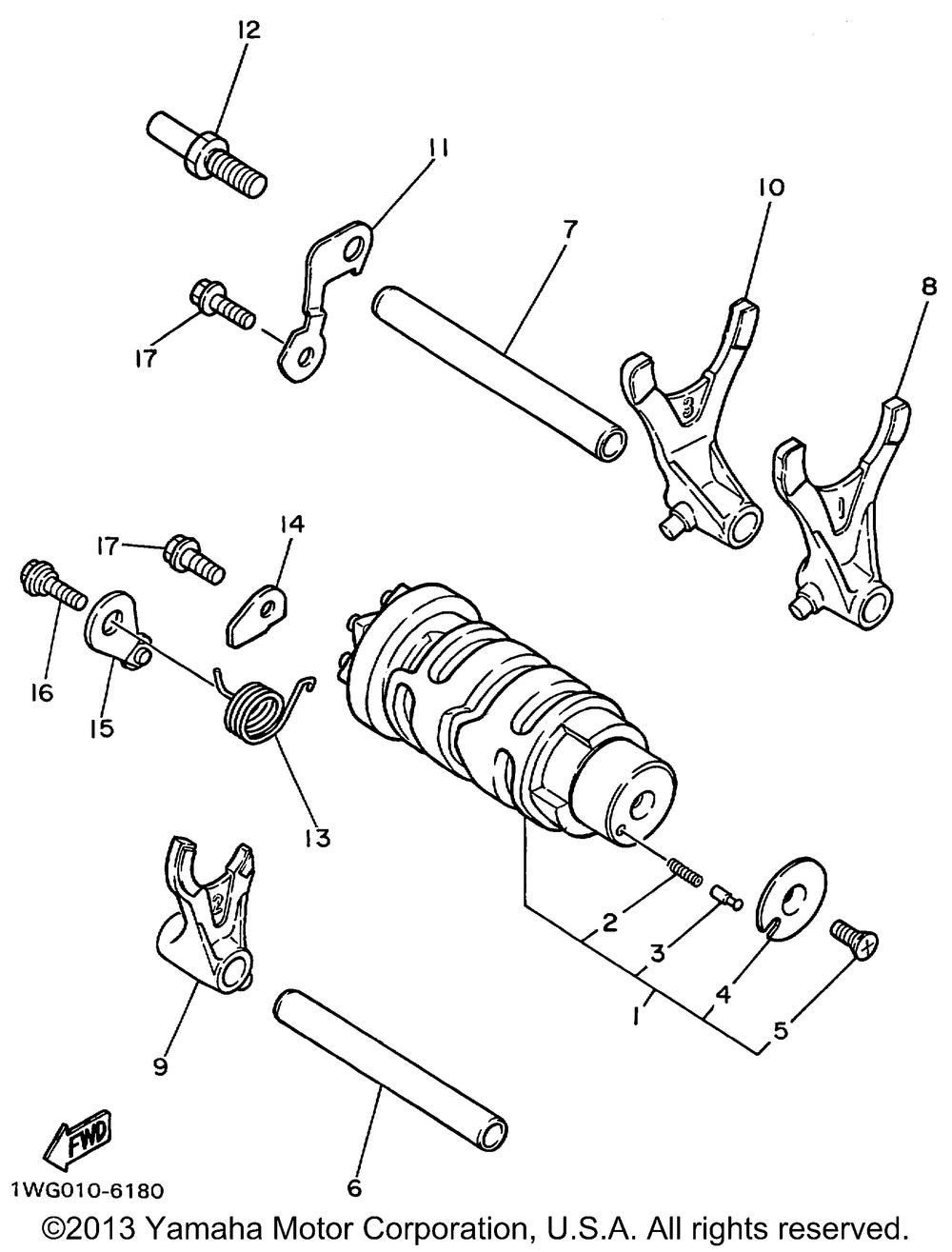 Shift cam fork