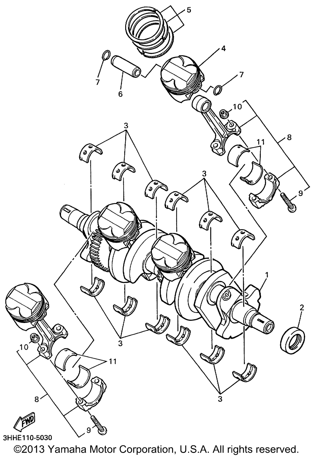 Crankshaft piston