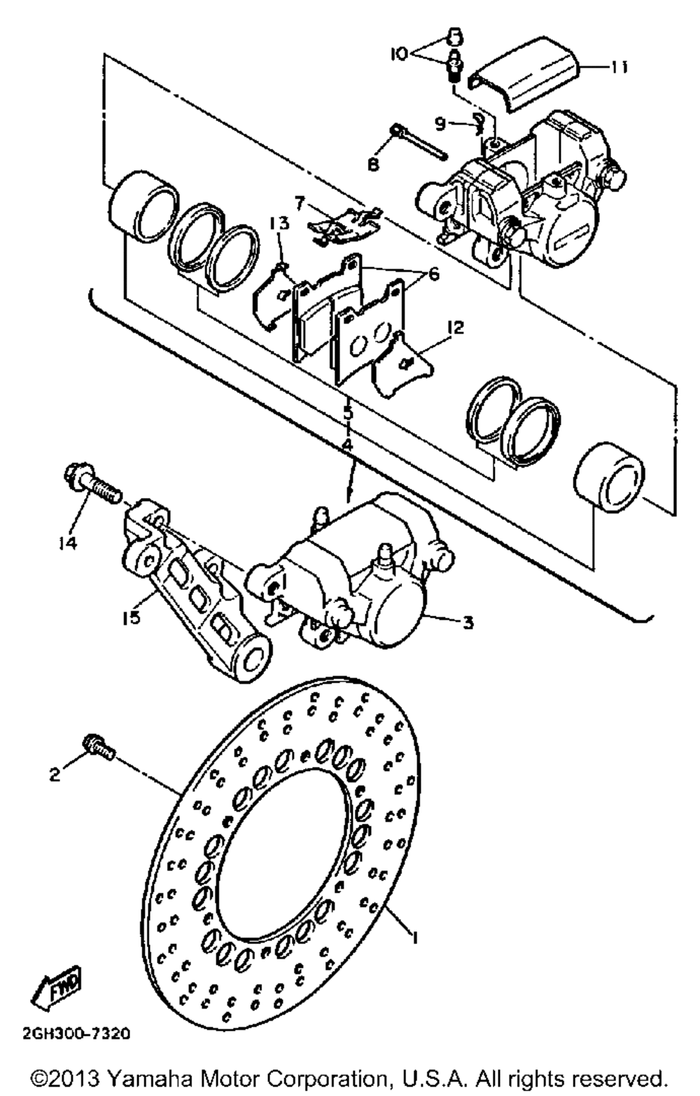 Rear brake caliper