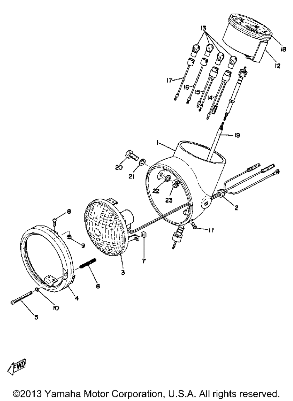 Head lamp - speedometer