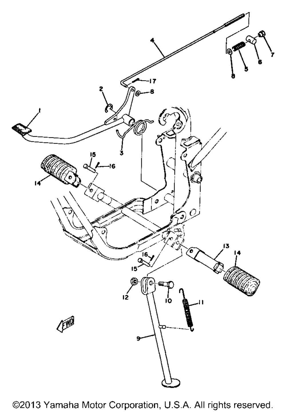 Stand - footrest - brake pedal