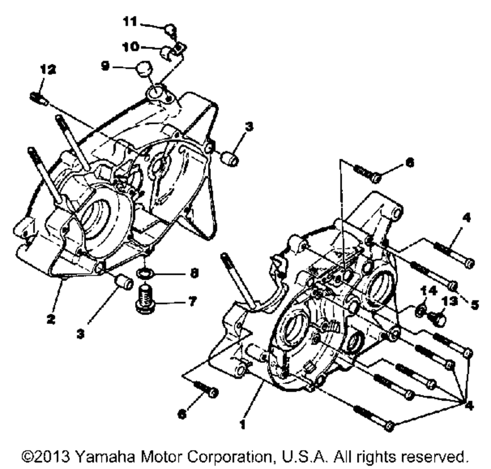 Crankcase gt80e - gt80e~009161 - gt80f