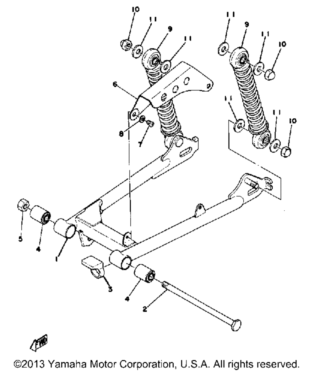 Swing arm - rear shocks - chain case