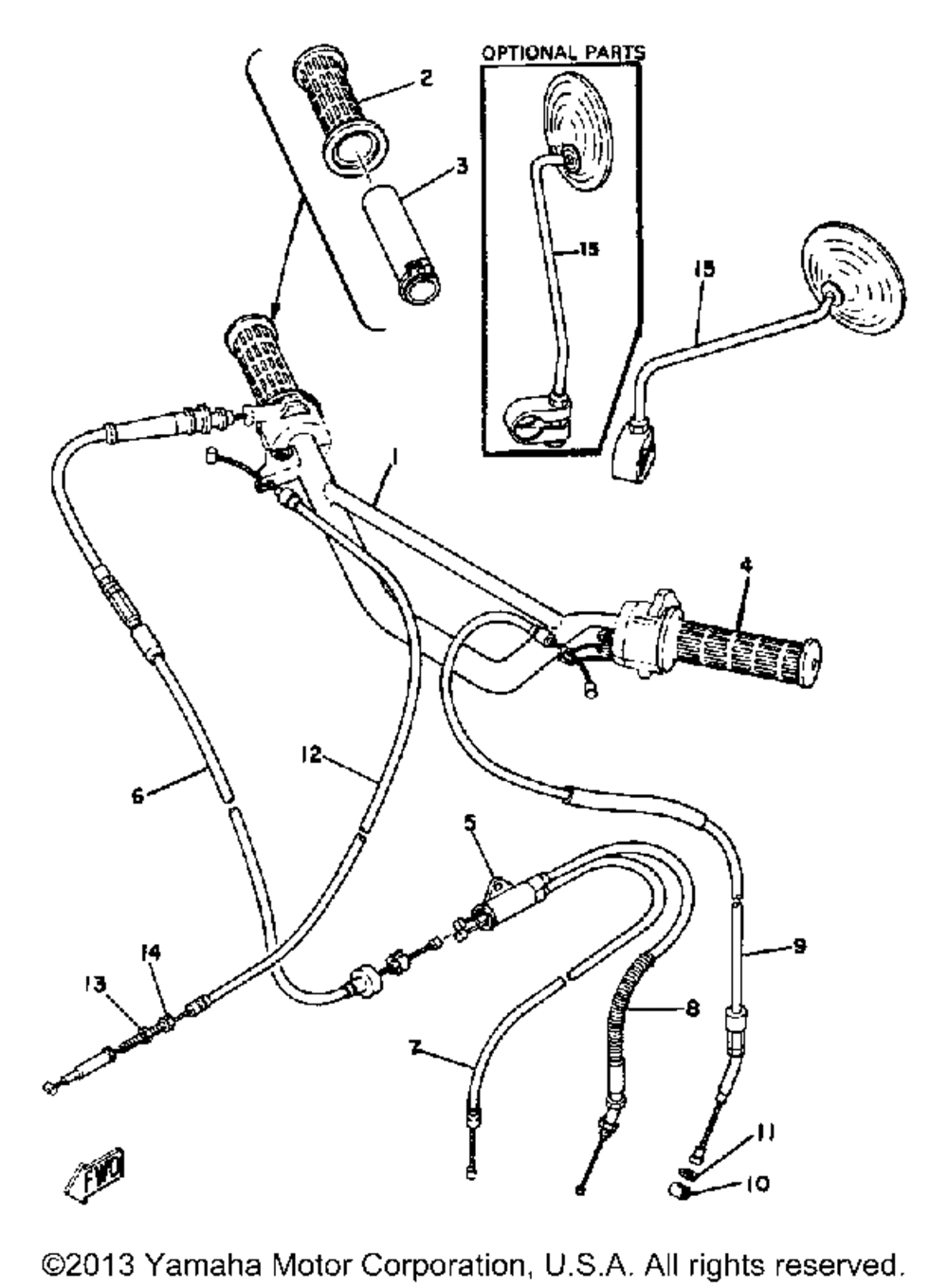 Handlebar - cable gt80g