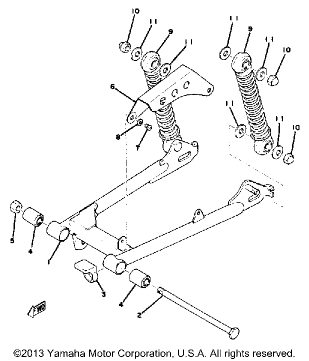 Rear arm-rear cushion-chain case