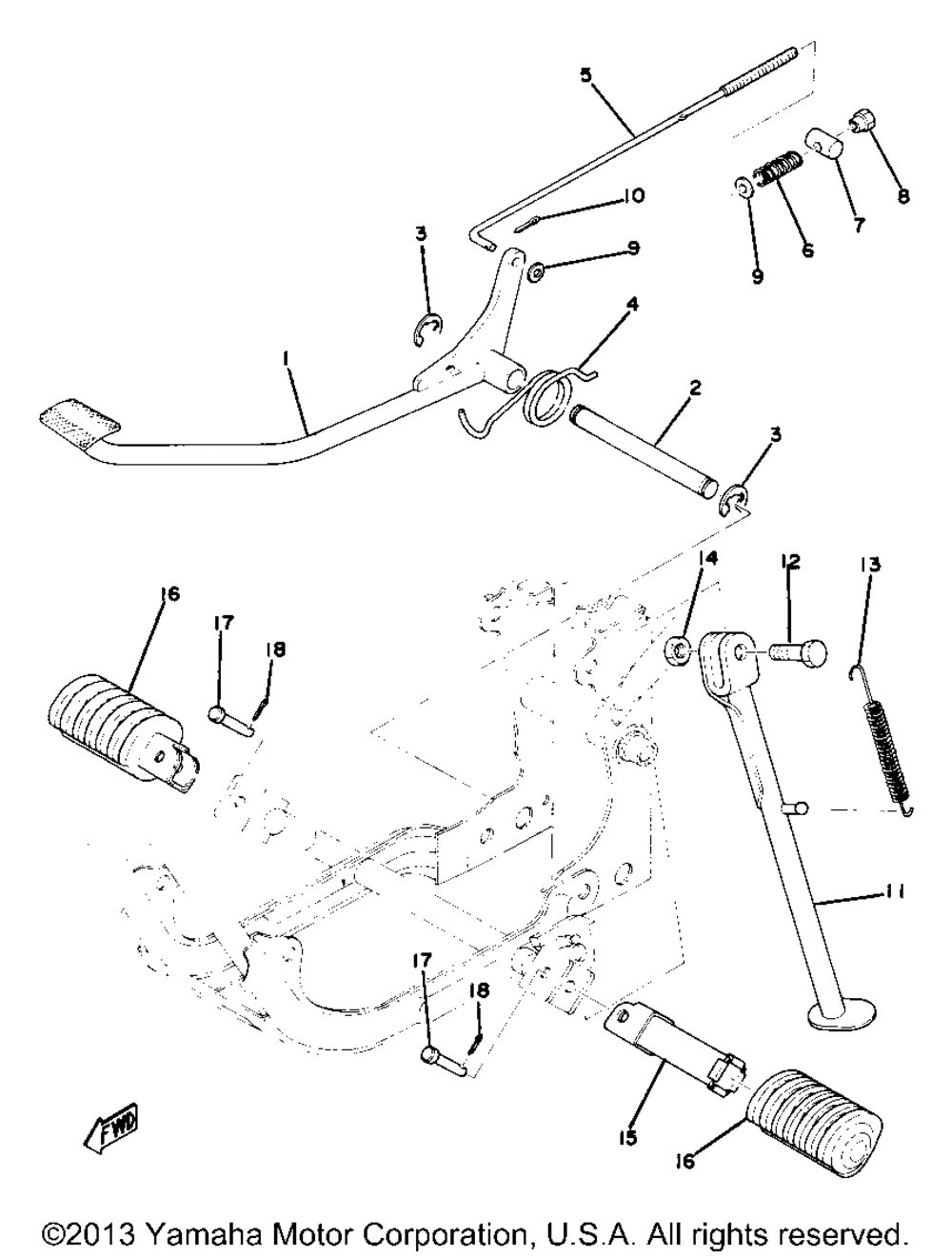 Stand - footrest - brake pedal