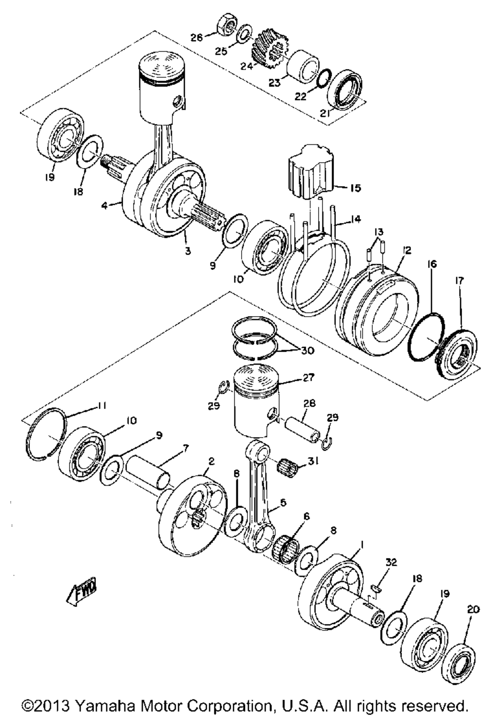 Crank & piston