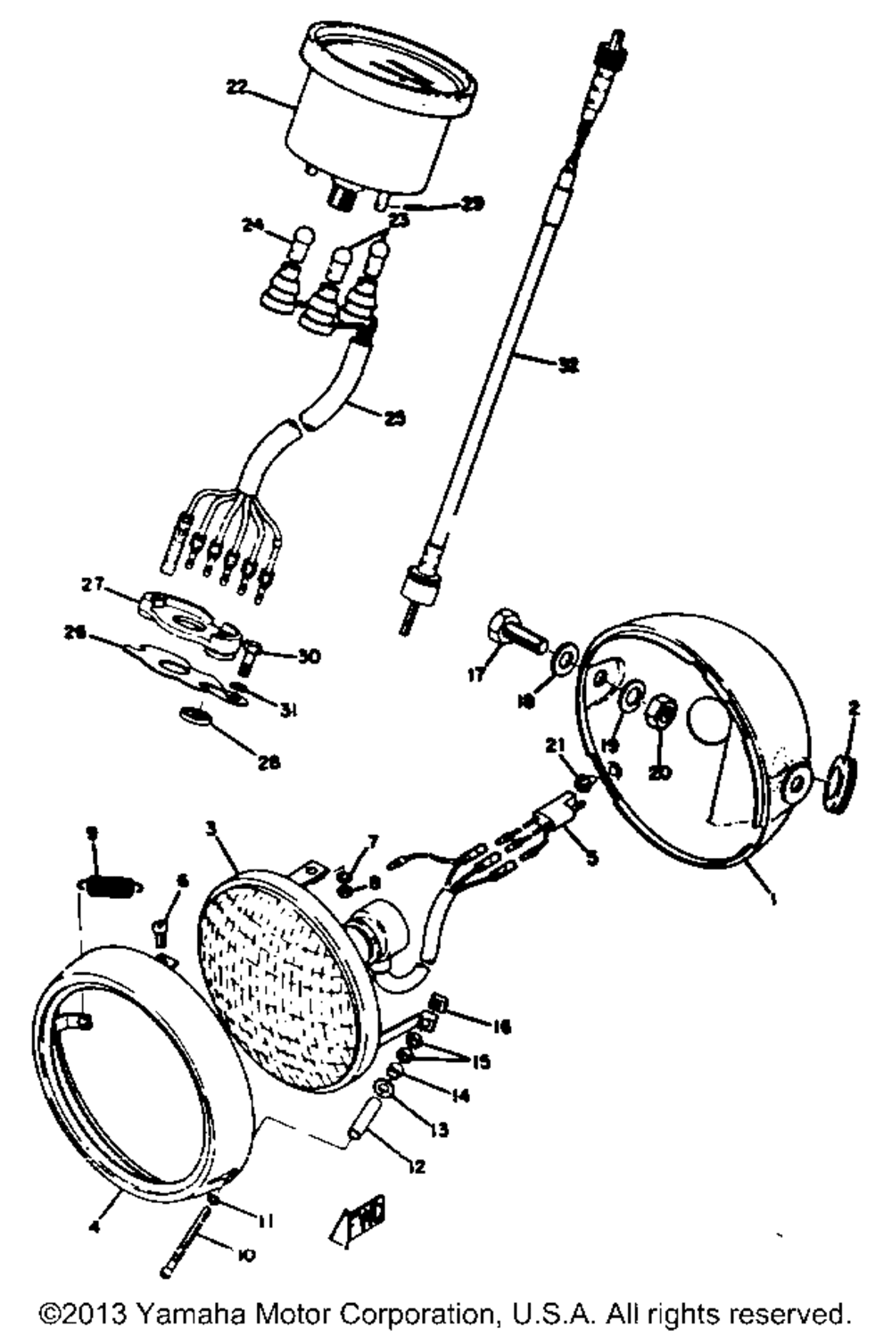 Head lamp & speedometer