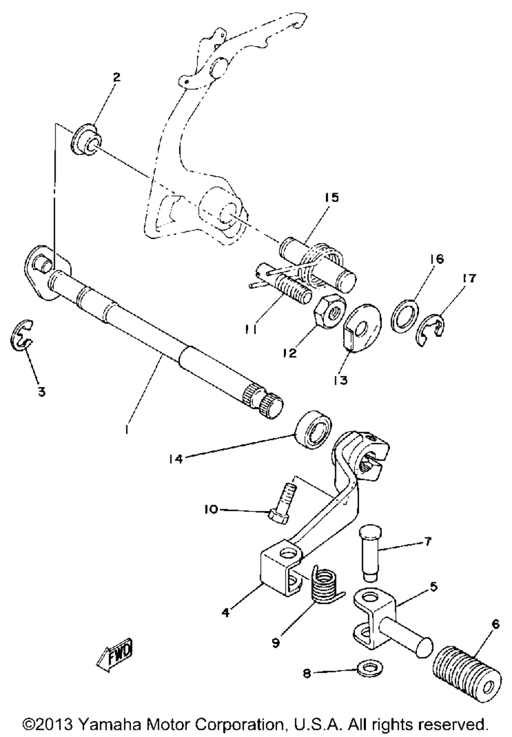 Shift shaft - pedal