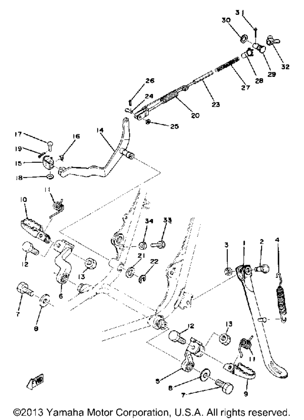 Stand - footrest - brake pedal