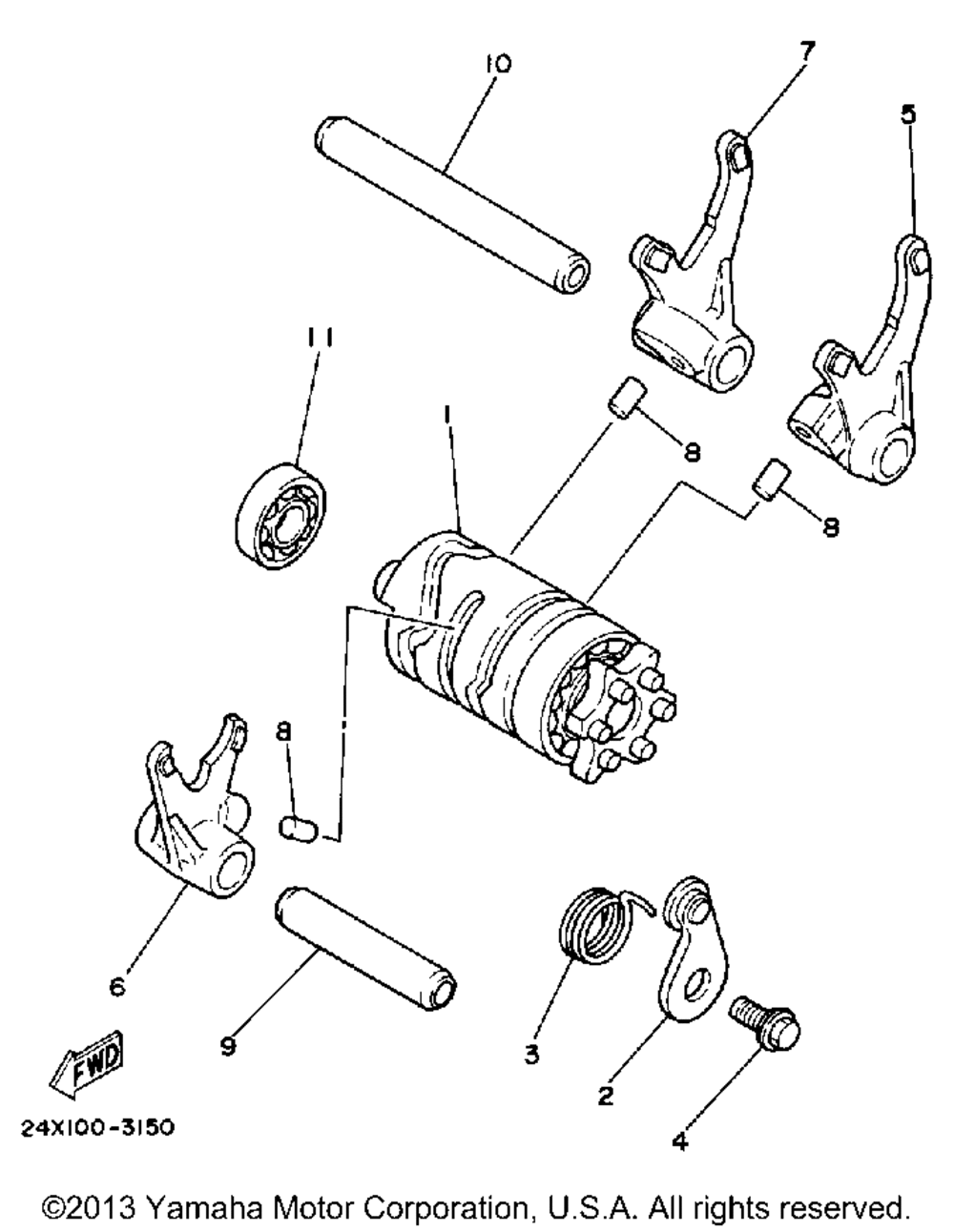 Shift cam-fork