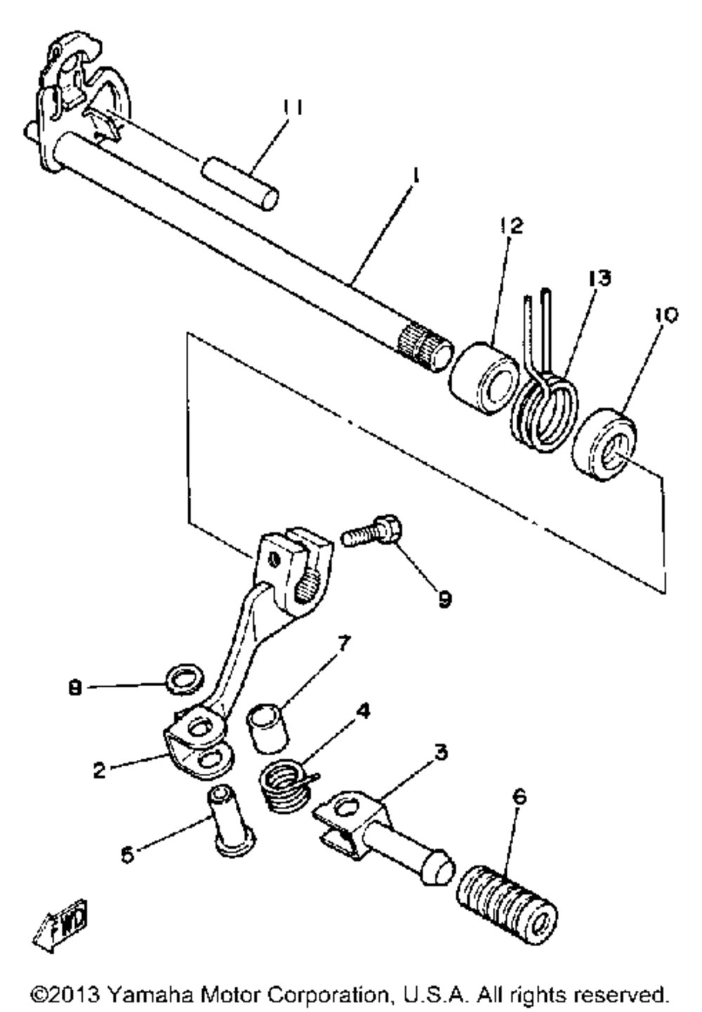 Shift shaft-pedal