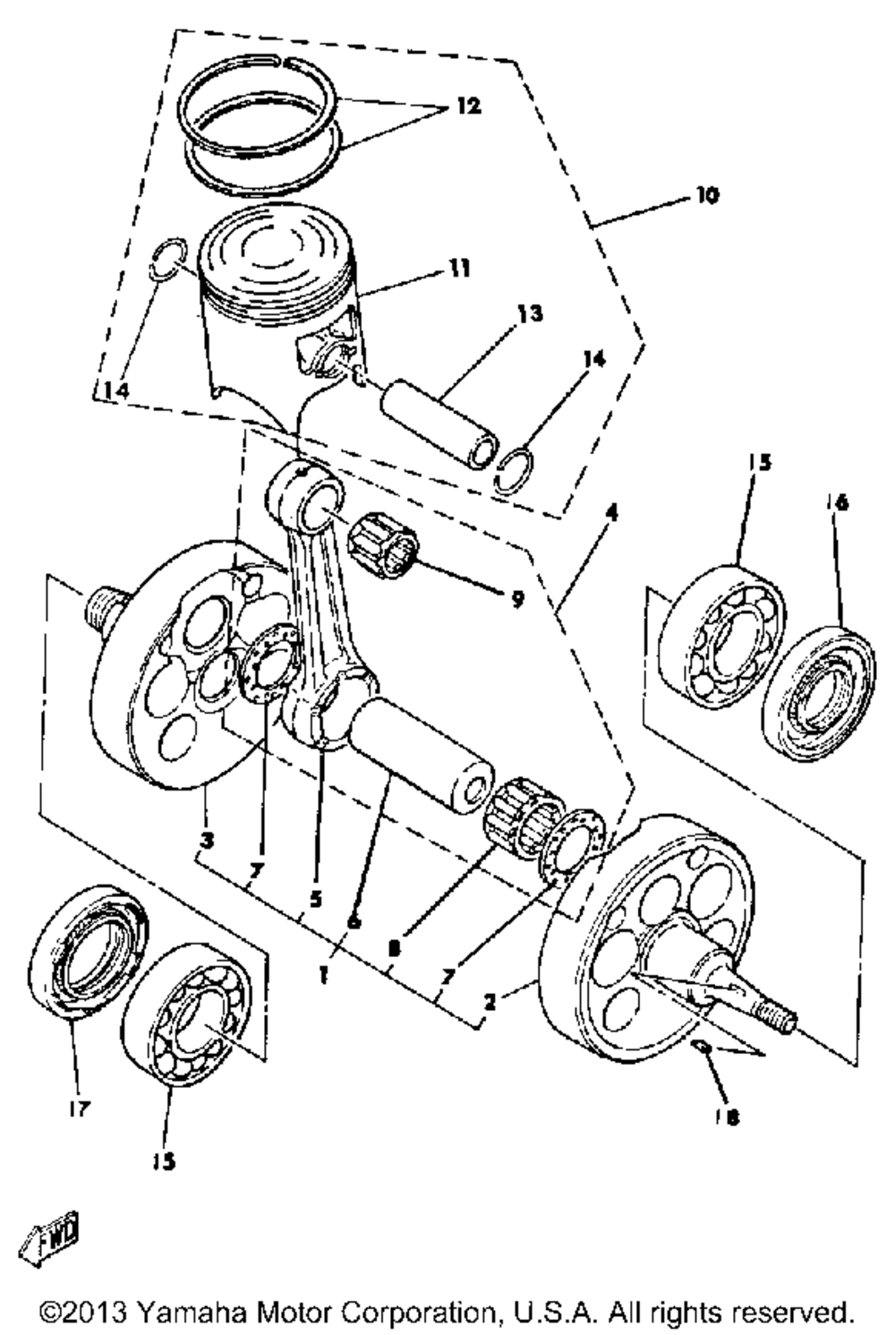 Crankshaft-piston