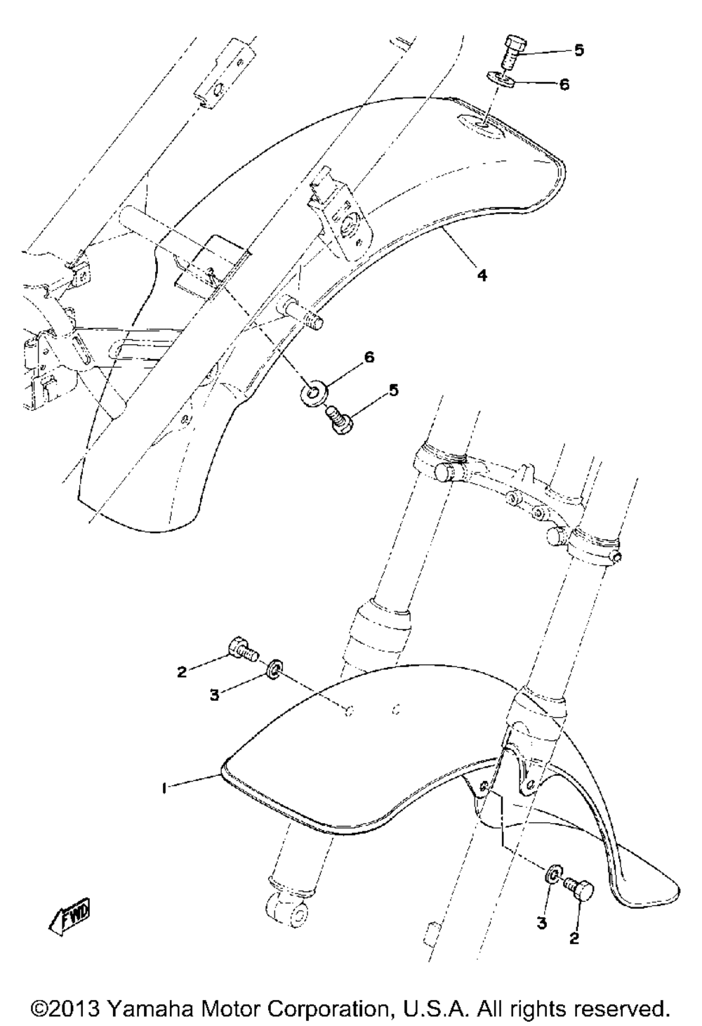 Front fender-rear fender