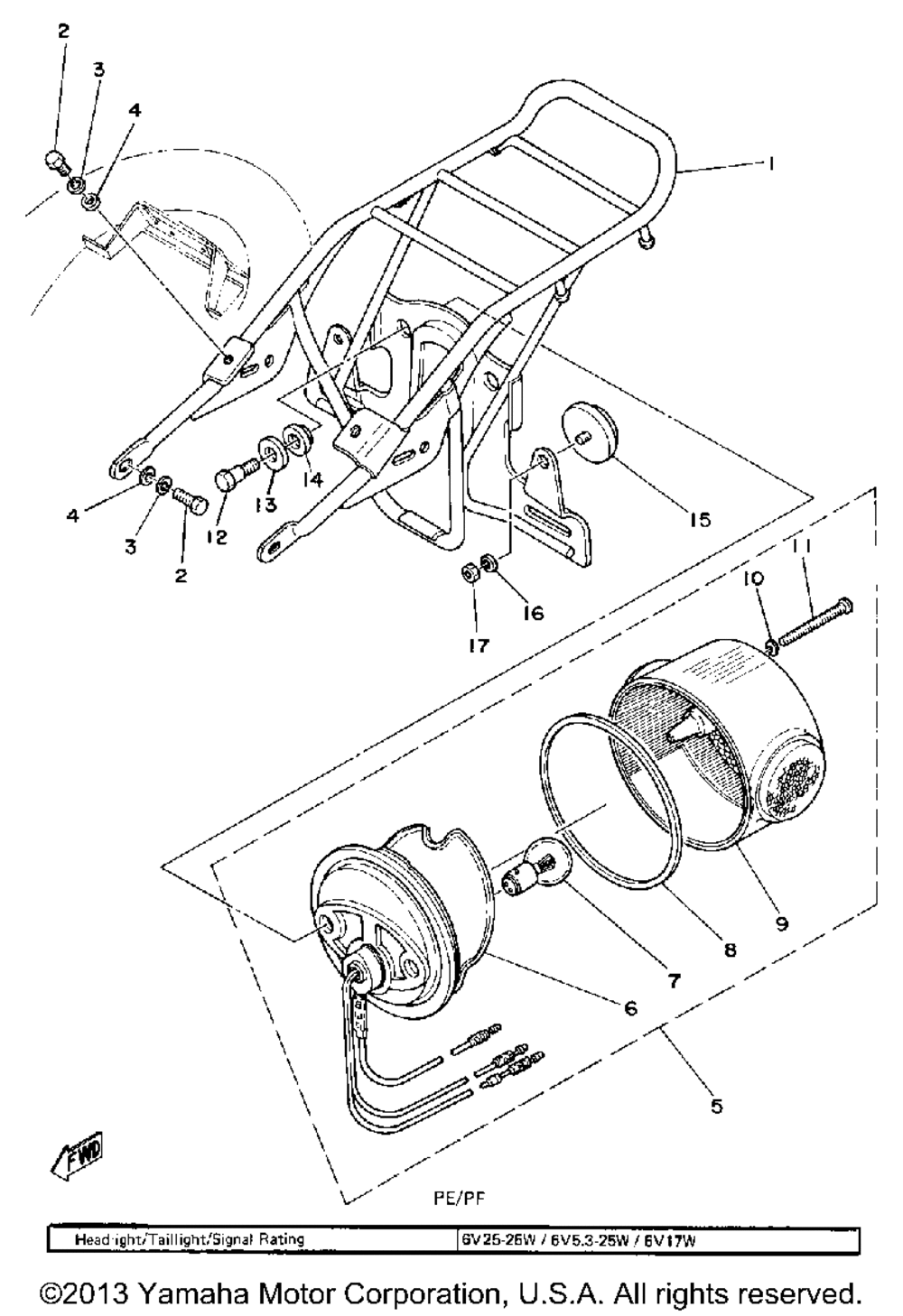 Carrier-tail lamp