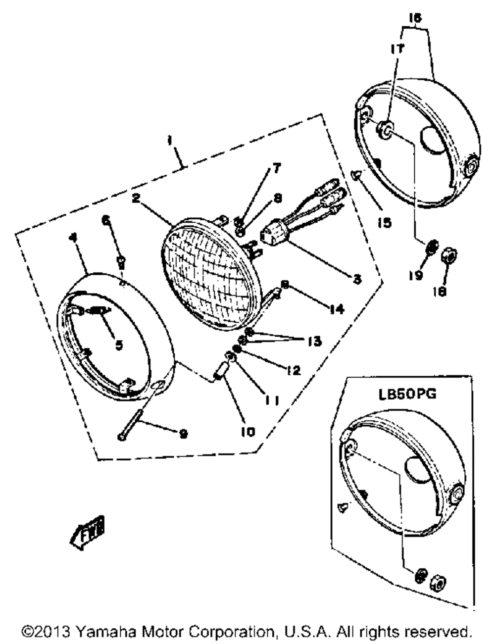 Headlight lb50pg - ph - pj