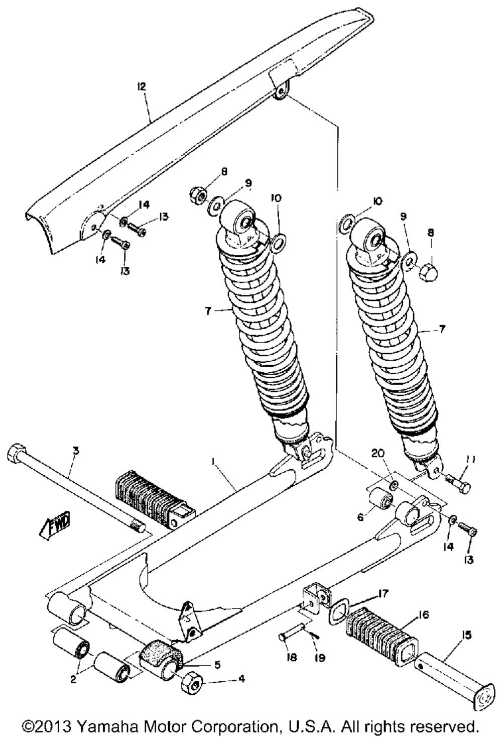 Rear arm - rear cushion - chain case