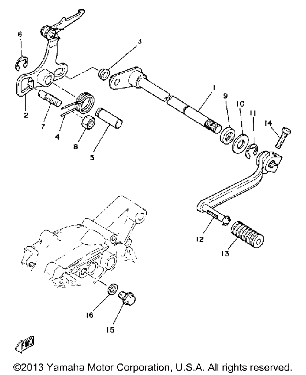 Shift shaft-pedal