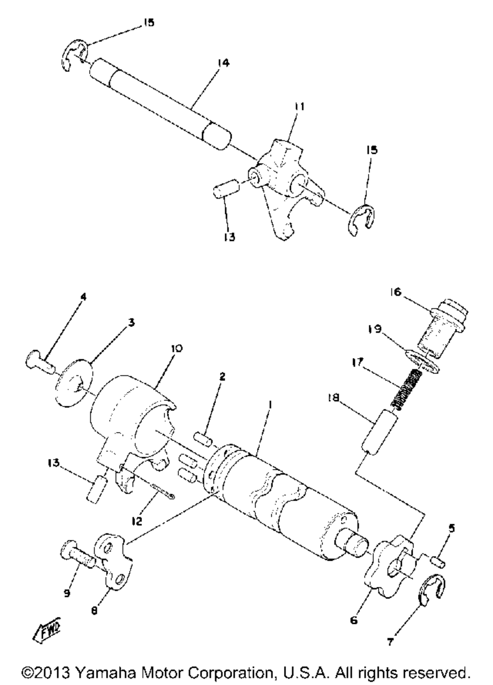 Shift cam-fork