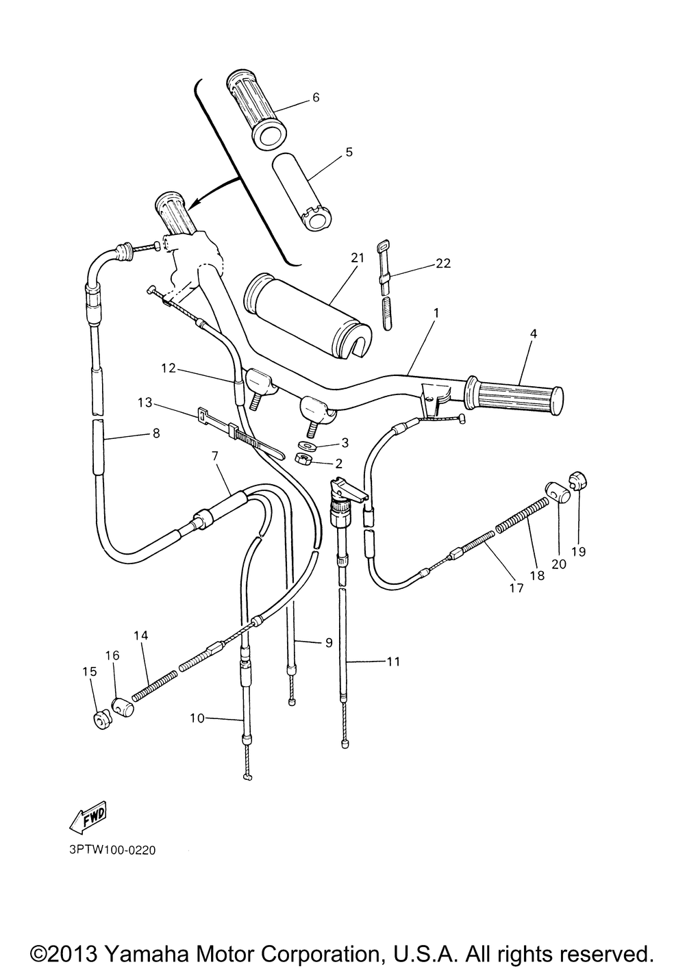 Steering handle. cable