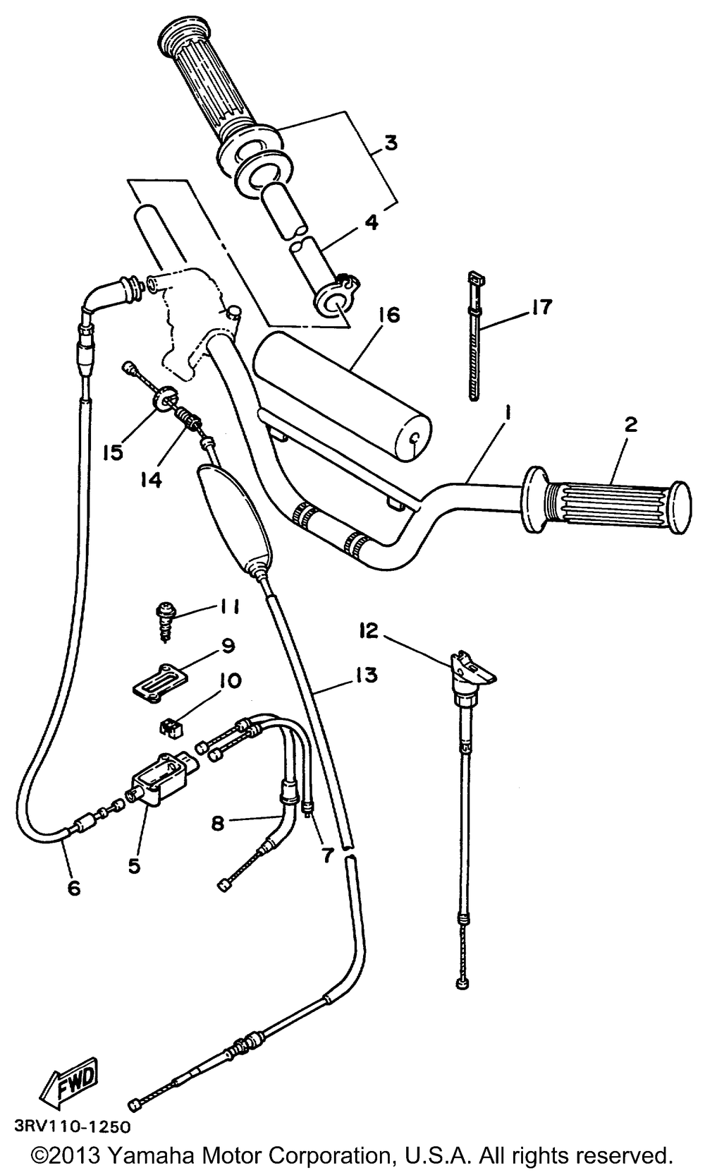 Steering handle - cable