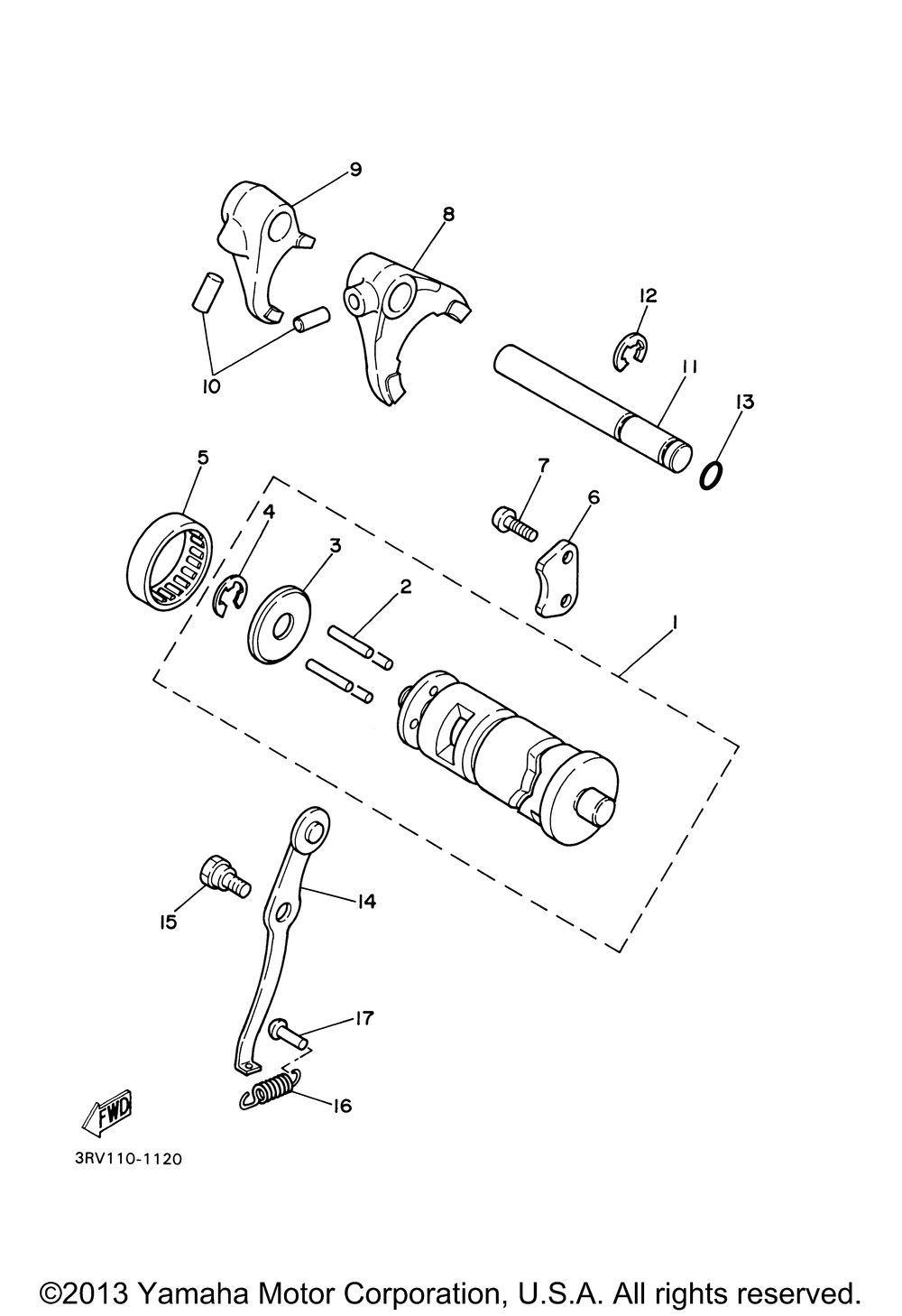 Shift cam fork