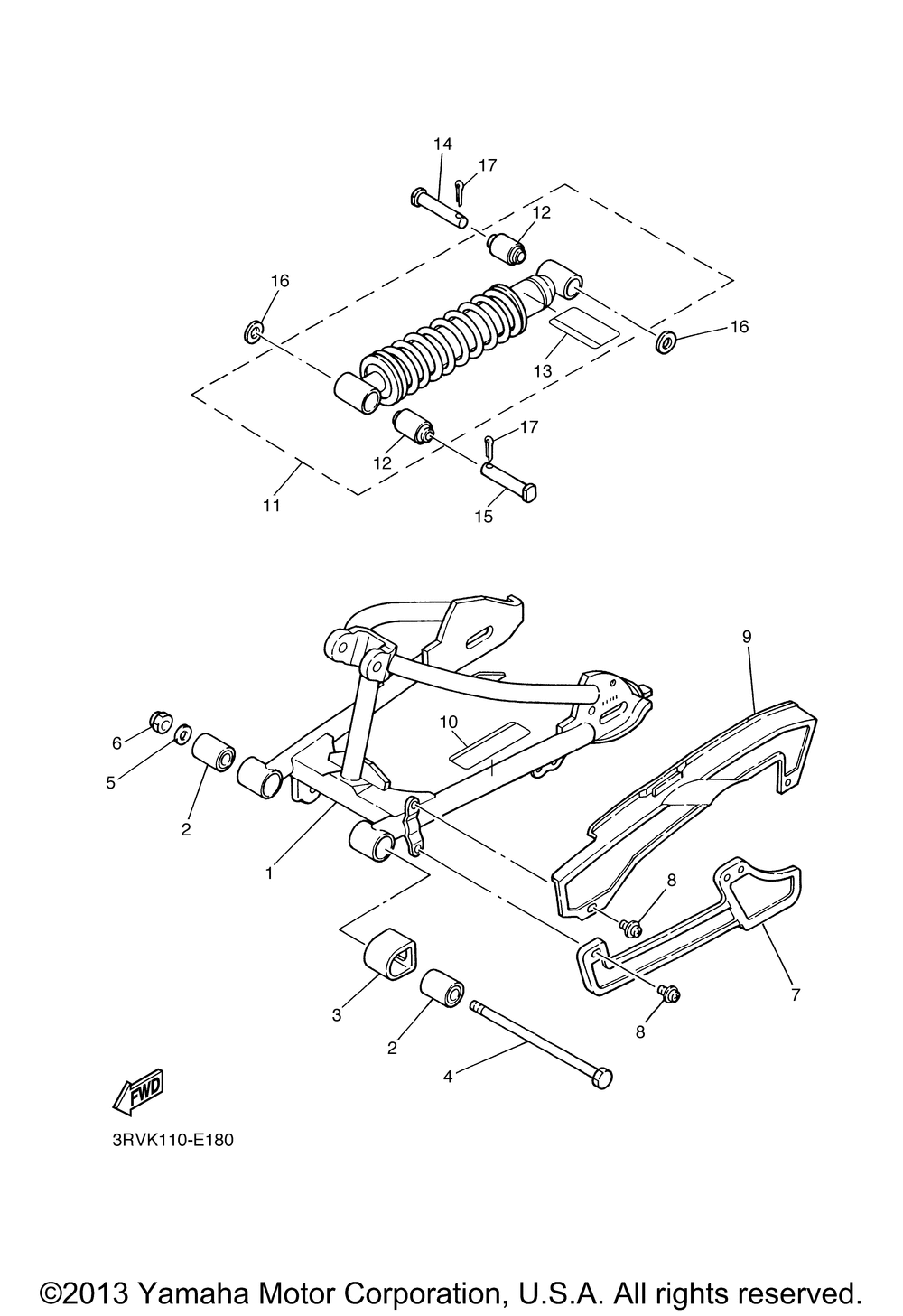 Rear arm suspension