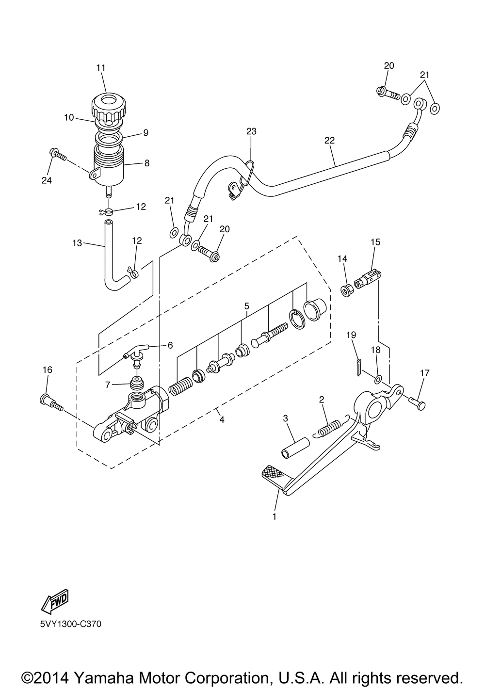 Rear master cylinder