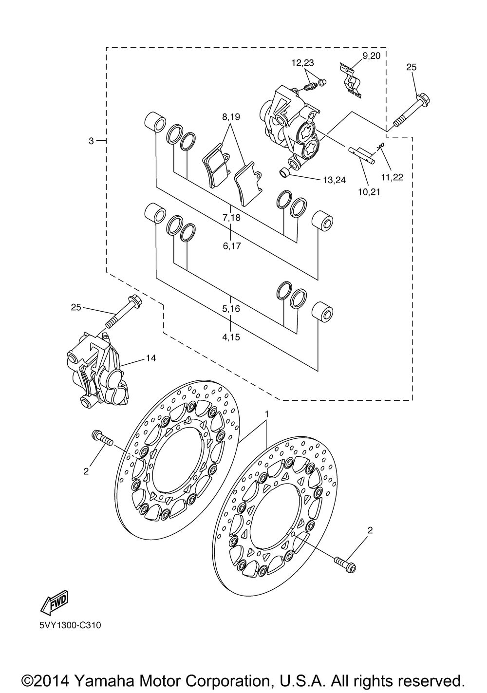 Front brake caliper