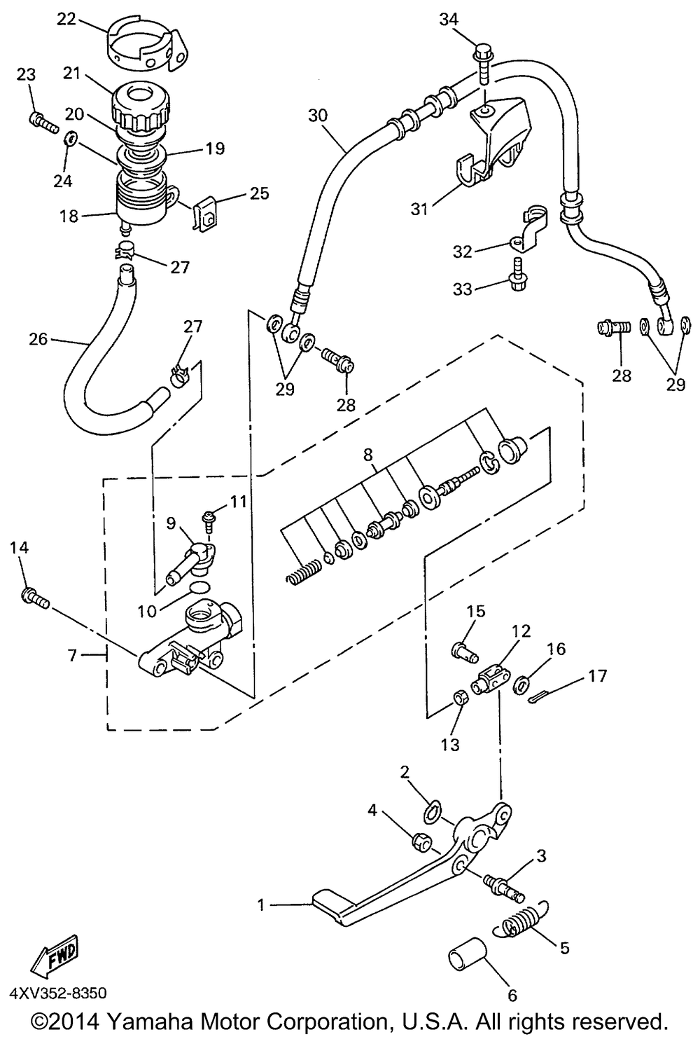 Rear master cylinder