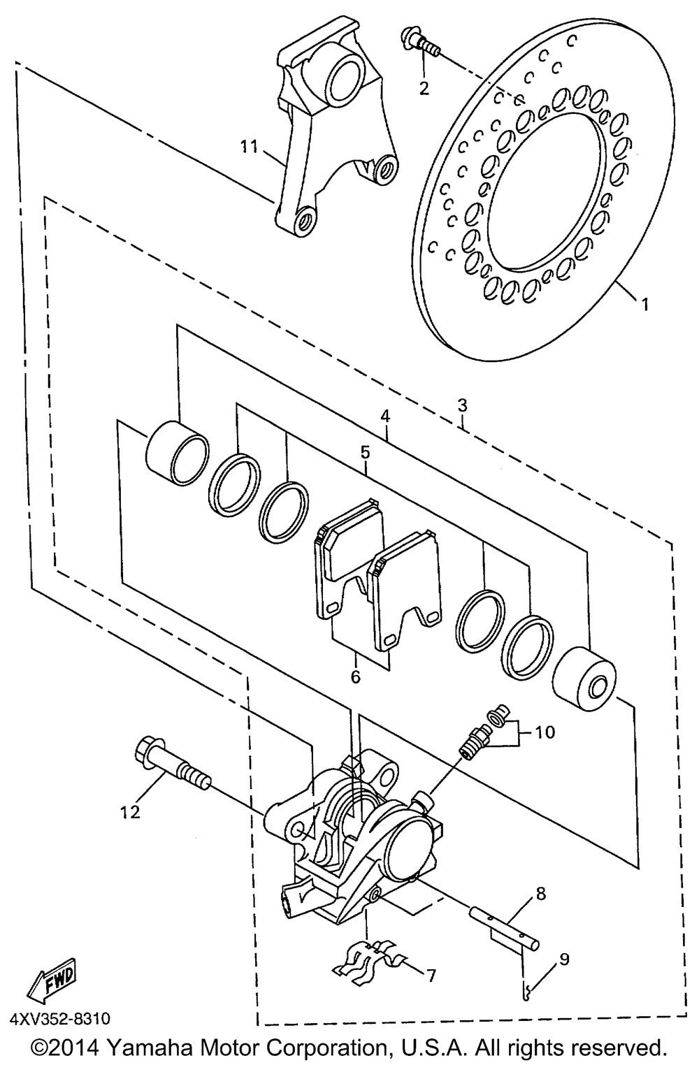 Rear brake caliper