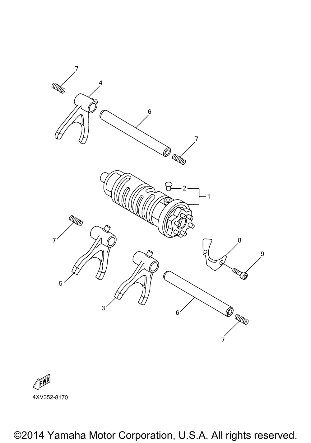 Shift cam fork