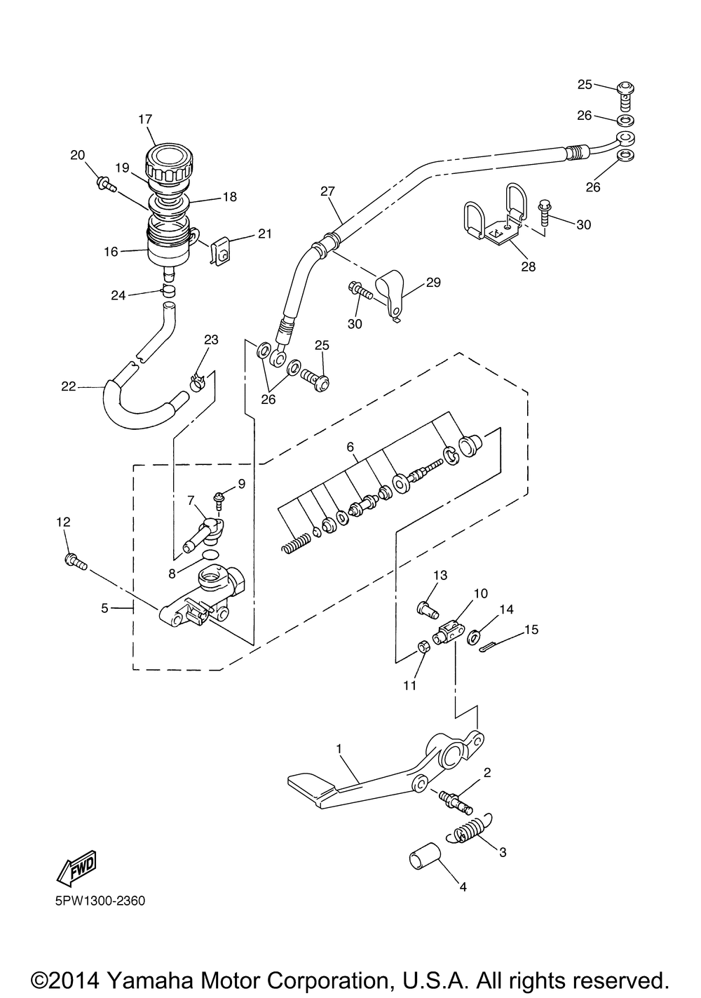 Rear master cylinder