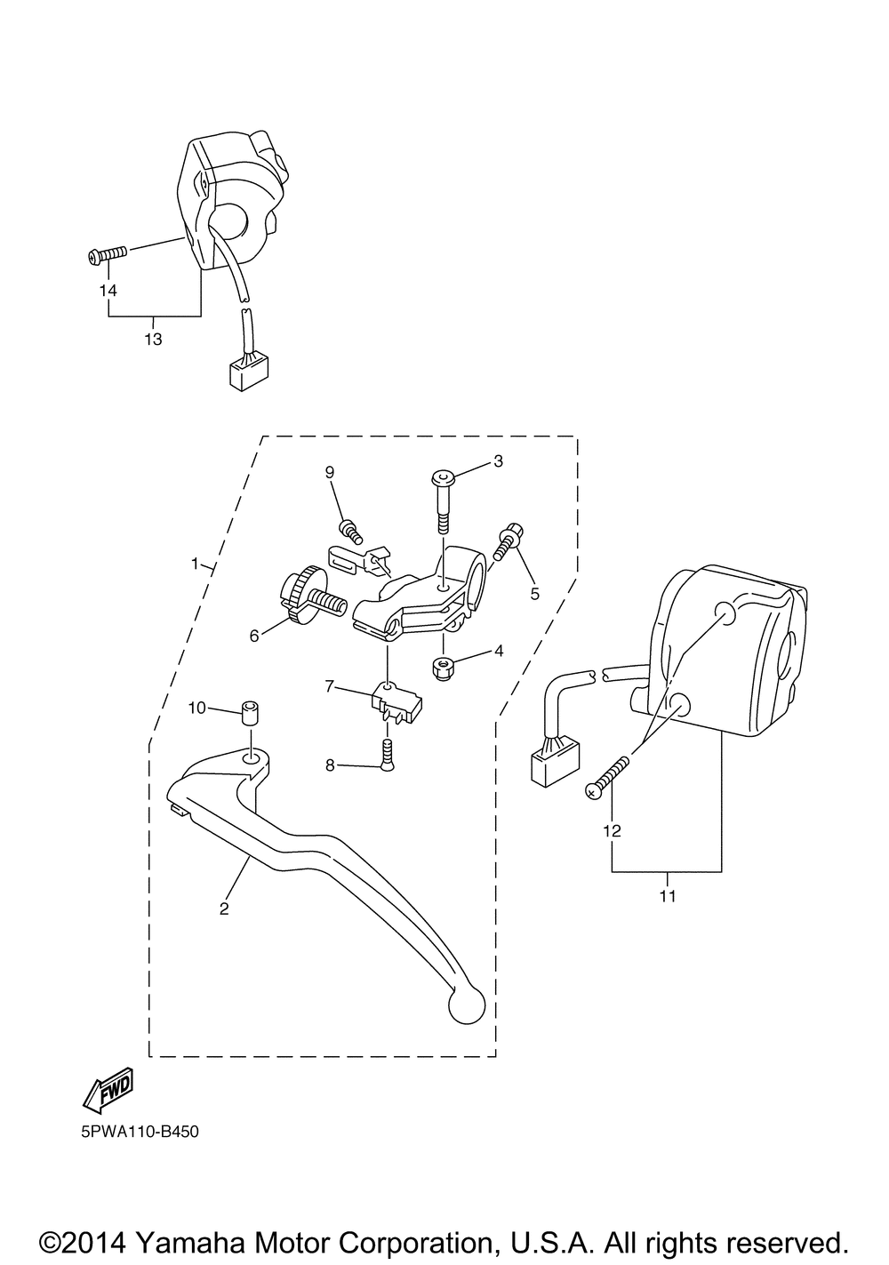 Handle switch lever