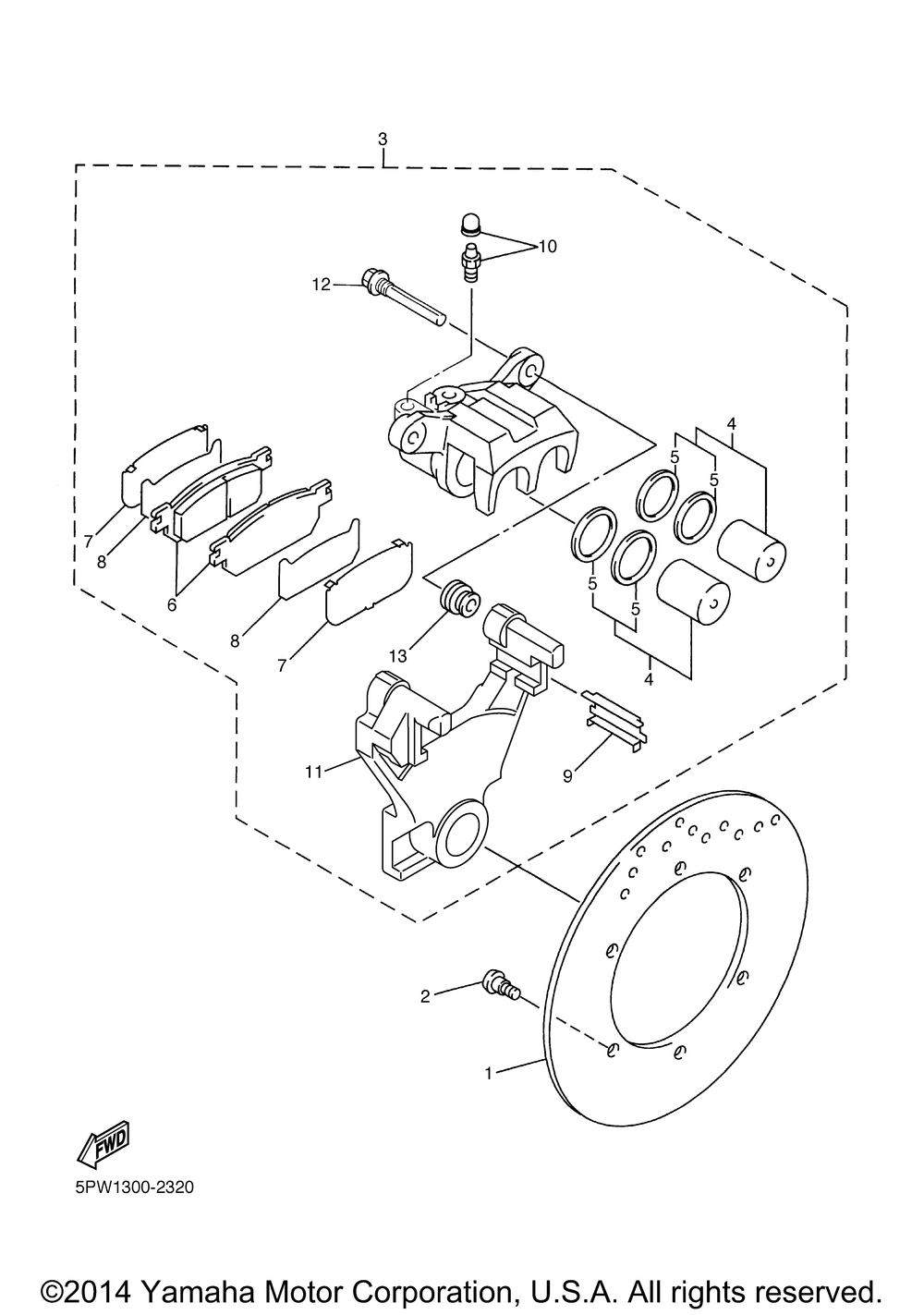 Rear brake caliper