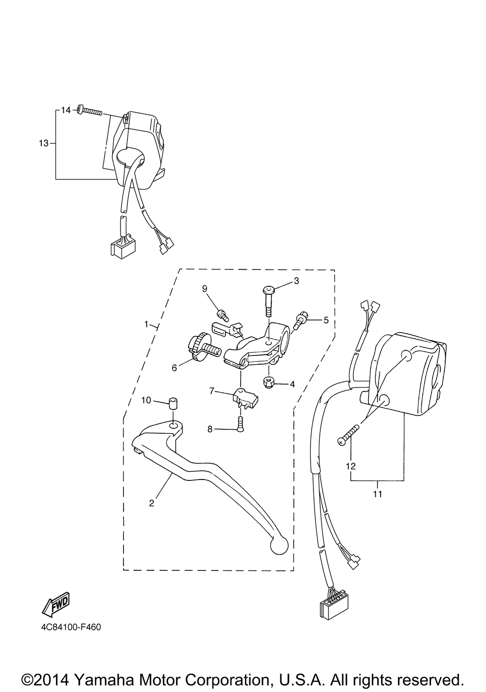 Handle switch lever