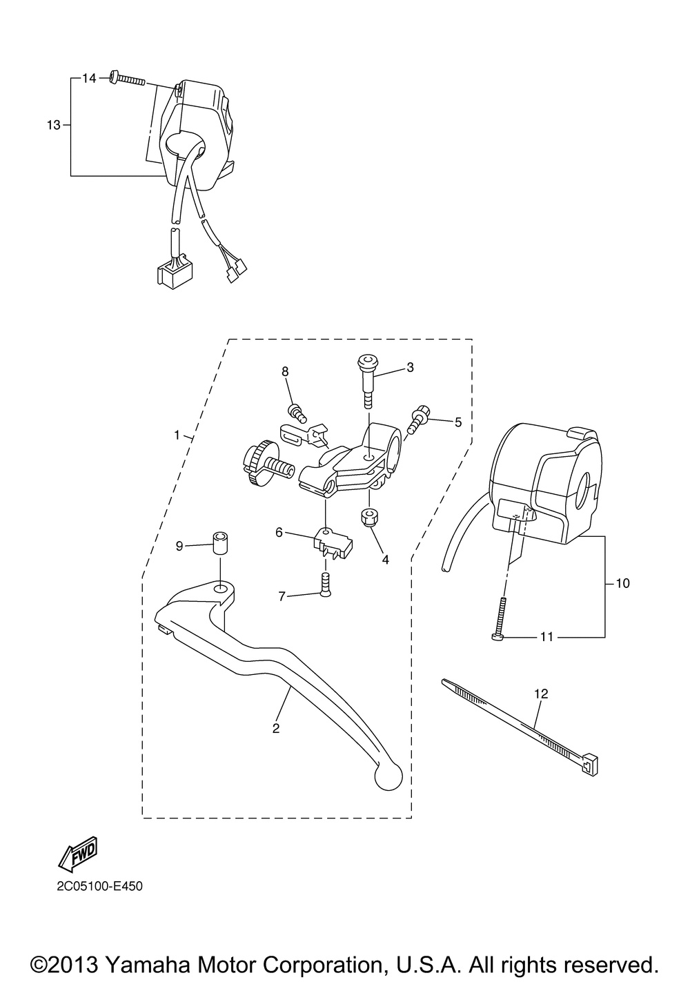 Handle switch lever