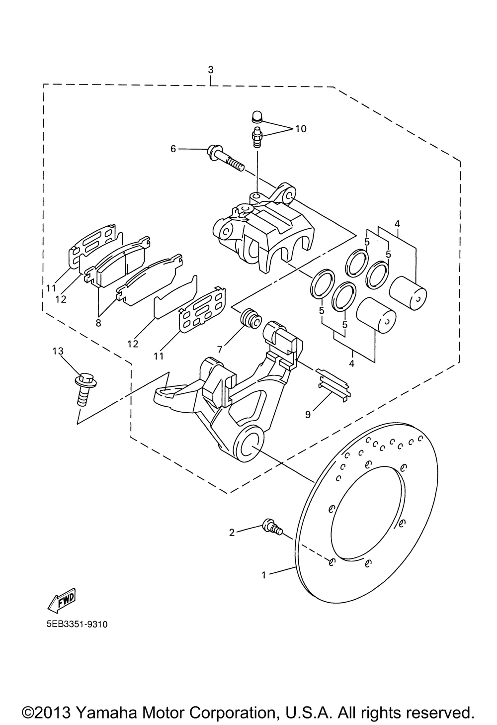 Rear brake caliper