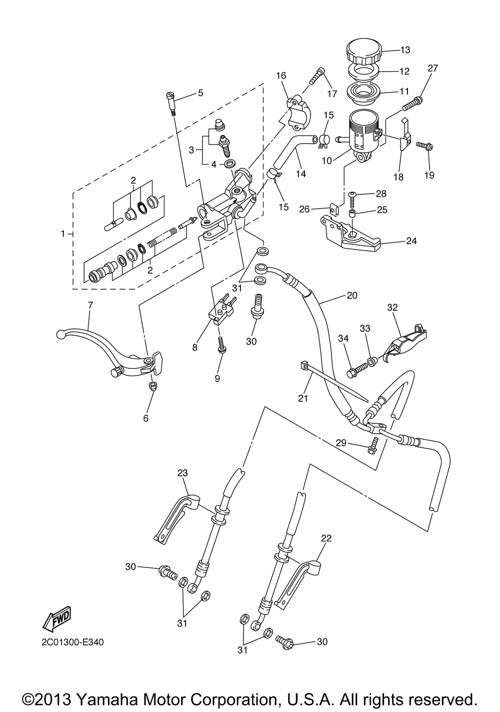 Front master cylinder