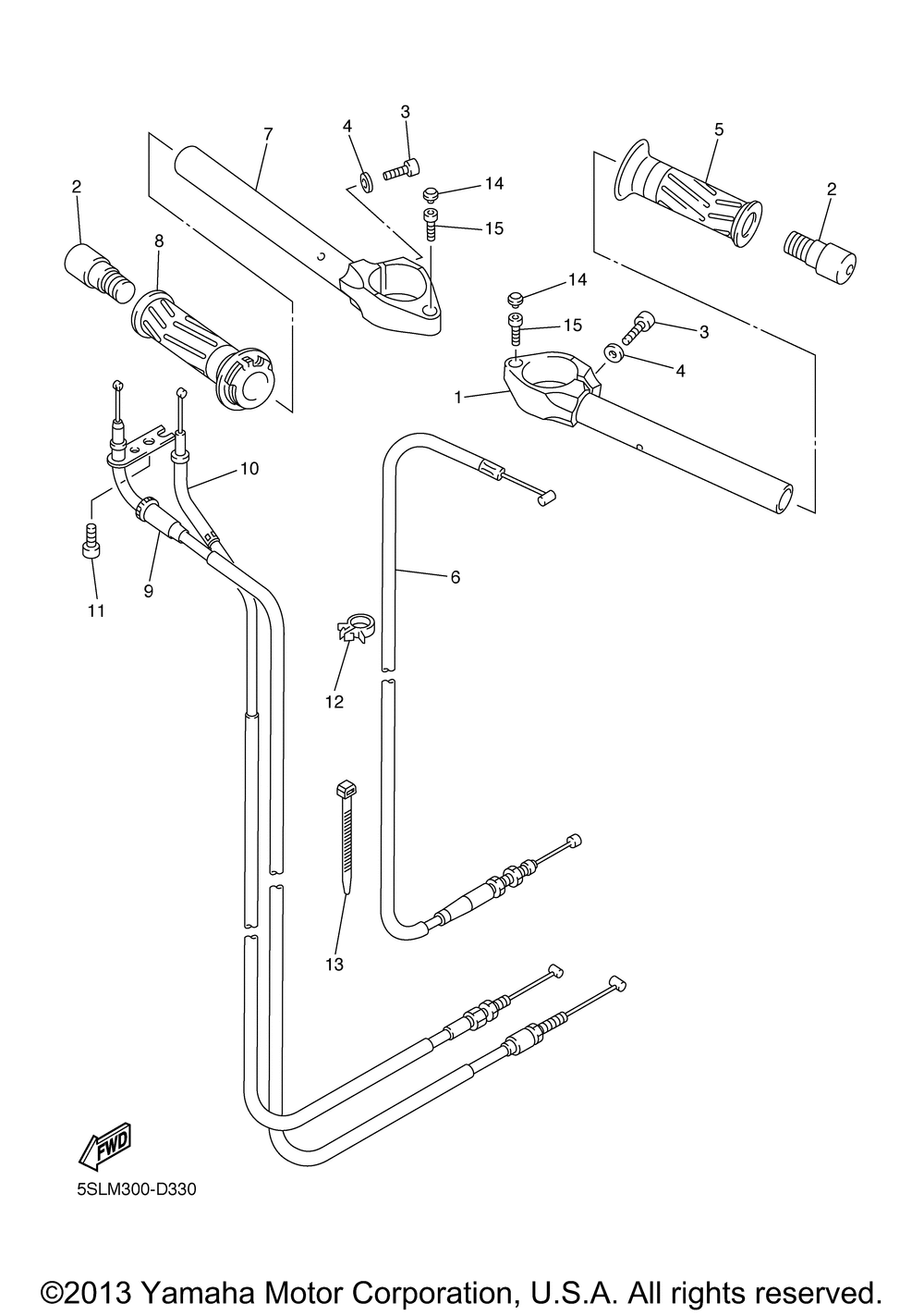 Steering handle cable