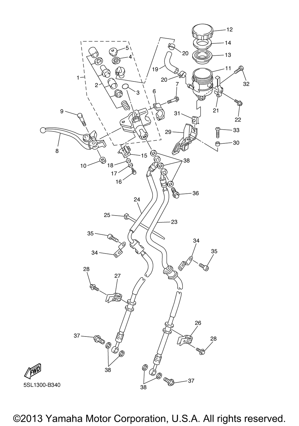 Front master cylinder