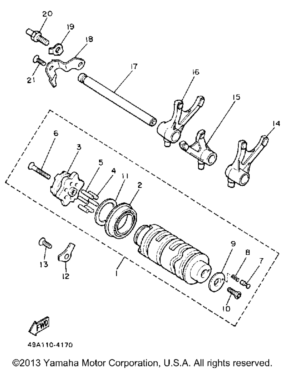 Shift cam fork