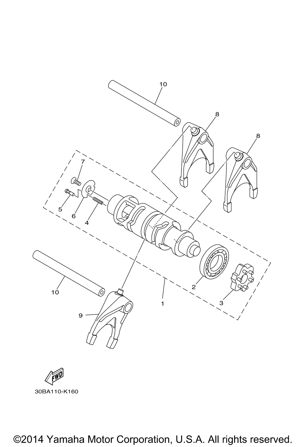 Shift cam fork