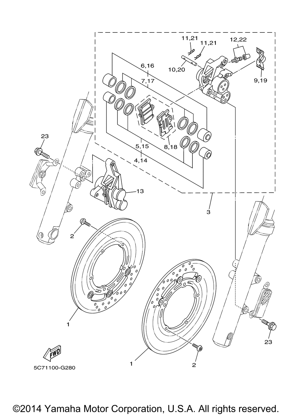 Front brake caliper