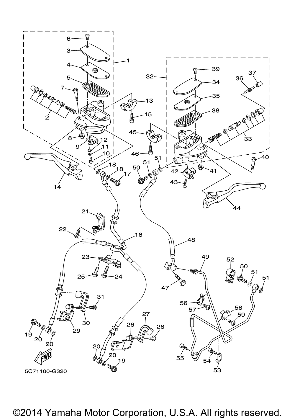 Front master cylinder