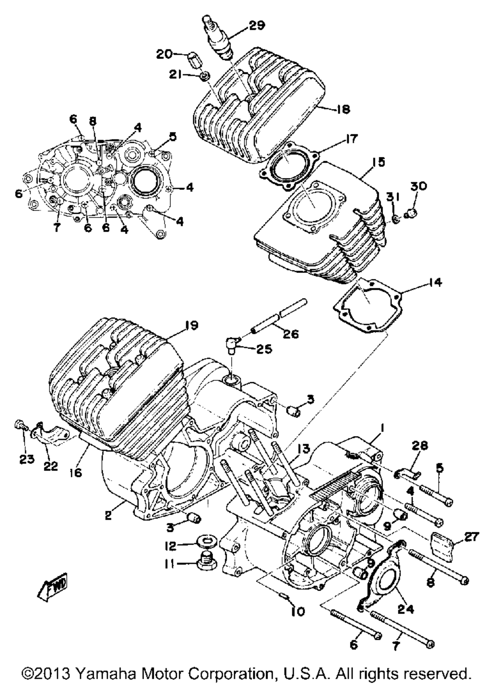 Crankcase cylinder