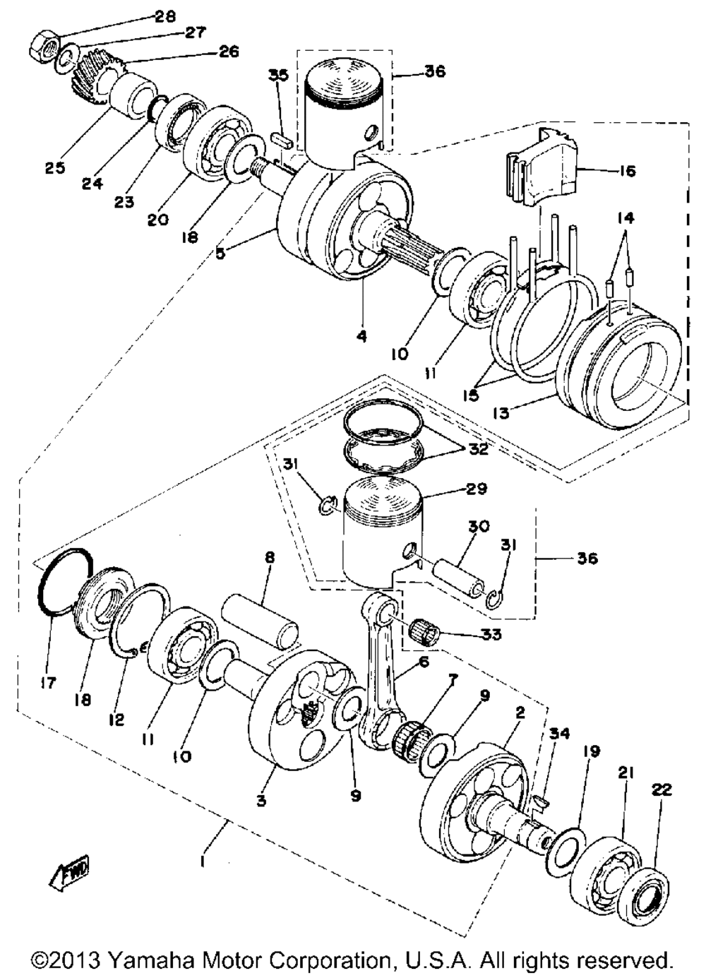 Crankshaft piston