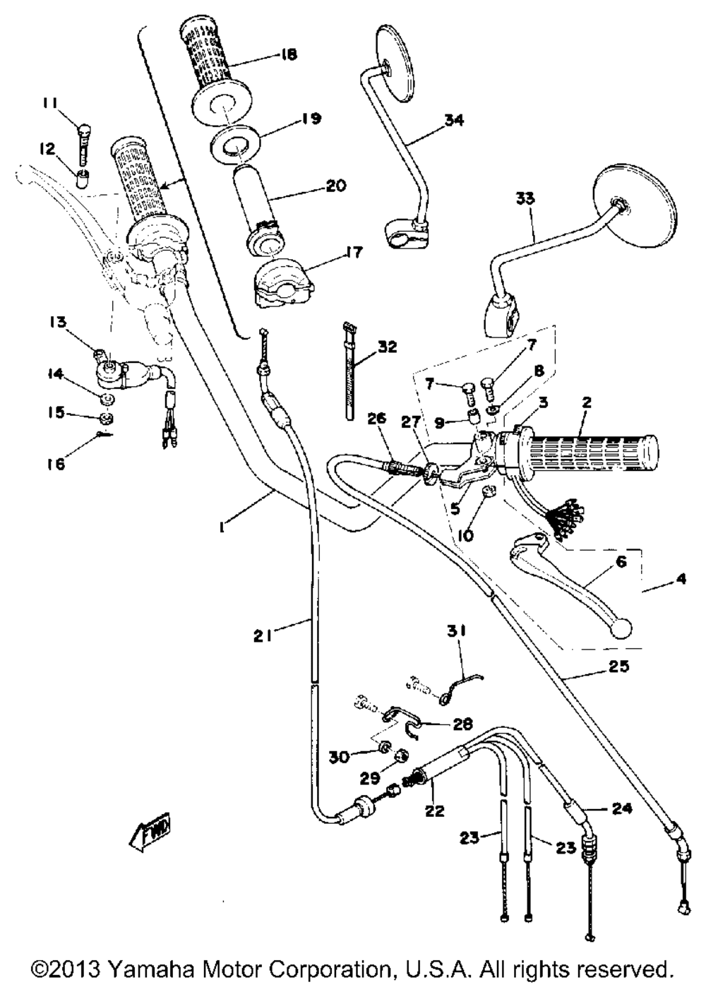 Handlebar cable