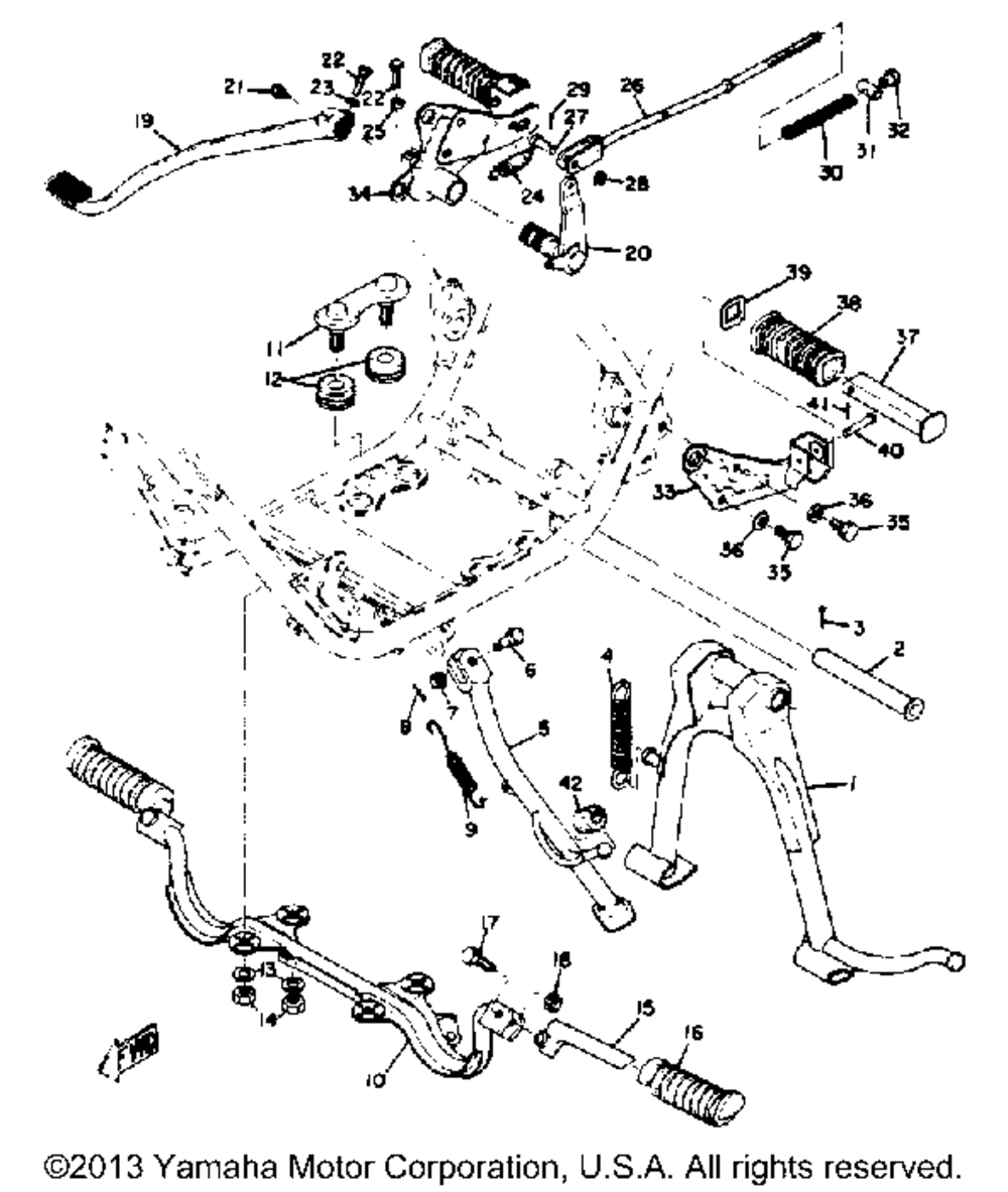 Stand footrest brake pedal