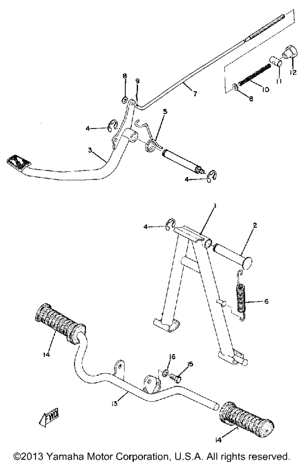 Stand - footrest - brake pedal